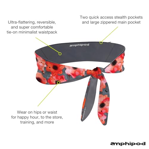 Amphipod TieNgo Stash Belt, Storage Waistpack for Running - OS - color: Poppie