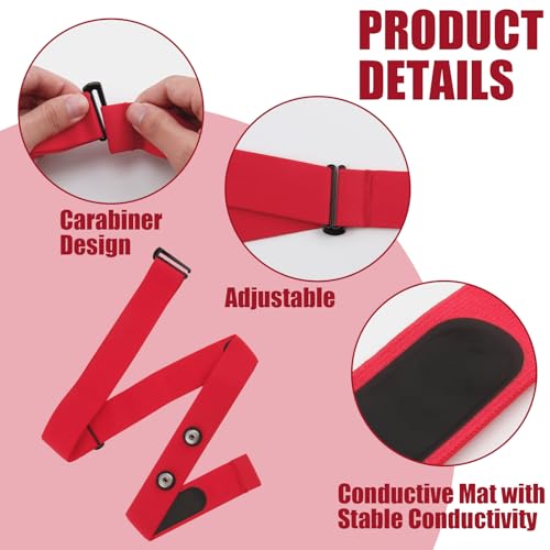 Heart Rate Monitor Chest Band for Polar H10 H9 H7, Adjustable Waterproof Replacement Chest Strap Compatible with Polar Garmin - style: Red