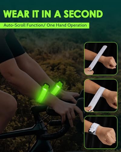 Fitense Rechargeable LED Armband 2-Pack, High Visibility Running Gear for Night Safety, 5 Colors & 3 Modes Light Up Wristbands for Night Walking, Cycling, Running Gift for Women Men Kids，White - style: Classic