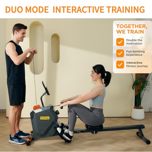 Magnetic Rowing Machine, Quiet Foldable Rower with 8-Level Resistance, LCD Monitor & Tablet Holder, Full-Body Low-Impact Cardio Equipment, Optional 2-in-1 Strength Training - color: Black/Gray/2-in-1 Strength Training