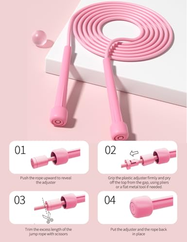 2PCS Jump Rope for Fitness - color: black and pink