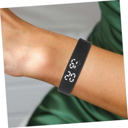Bracelet with and Silent Vibration Alarm USB Rechargeable Fitness Wristband with Led Display Lightweight 9.44 Inch Silicone Band for Sports and Outdoor Activities