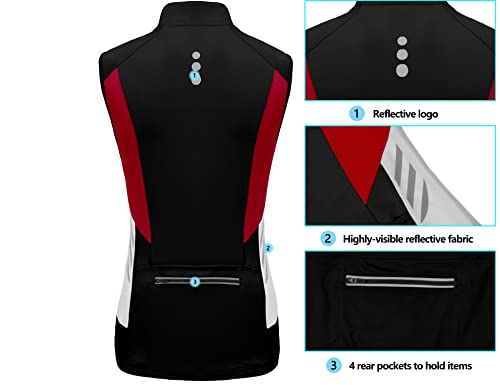 Little Donkey Andy Women's Half Zip Breathable Cycling Vests Reflective Sleeveless Jerseys Shirts Golf 4 Rear Pockets - color: Upgraded Black, size: Small