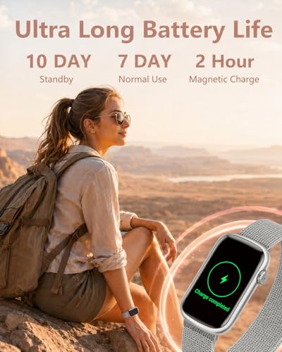 MorePro Health Fitness Tracker, 24/7 Heart Rate Monitor with Blood Pressure, Blood Oxygen, Sleep Tracking, IP68 Waterproof Activity Trackers with Step Counter, Compatible with iOS Android - color: Milanese Silver