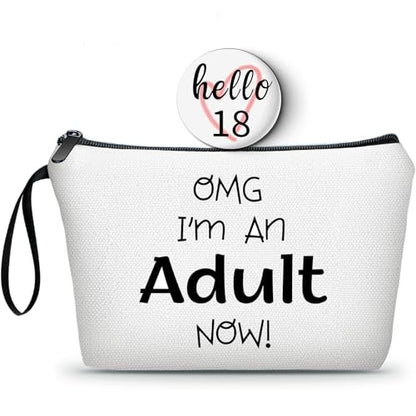 18th Birthday Gifts for Girls, Makeup Cosmetic Bag with Mirror - color: BJ028