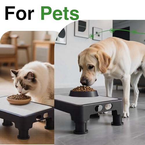 COOL-ANGLE Adjustable 4 Heights Step Stool, 6-Leg Stability, Black - color: A3:black, size: 3.4-5.4 inch High