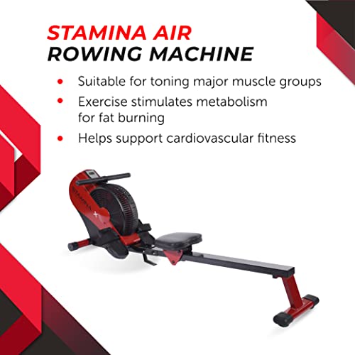Stamina ATS Air Rower Machine with Smart Workout App - Foldable Rowing Machine with Dynamic Air Resistance for Home Gym Fitness - Up to 250 lbs Weight Capacity - style: ATS Air Rower 35-1401