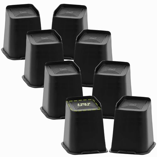 Bed Risers 1 inch, 2 inch, 3 inch, 4 inch, 6 inch, 8 inch Heavy Duty, Oversized Furniture Riser for Couch Sofa Table Chair Leg Frame Dorm, Support up to 6000 Lbs (Black 8 Pack, 8 inch)- 9 - color: Black 8 Pack, size: 8 Inch