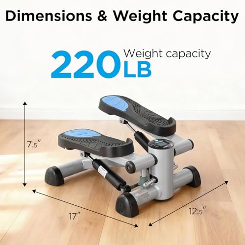 Efitment Mini Stepper for Exercise at Home, Twist Stair Stepper with Resistance Bands, LCD Monitor, Compact Cardio Step Machine for Full Body Workout - style: Stepper Only