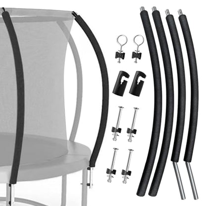 2 Sets Trampoline Curved Net Poles, Universal, 10 to 16 ft