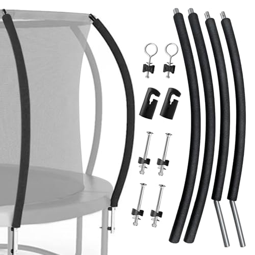 2 Sets Trampoline Curved Net Poles, Universal, 10 to 16 ft