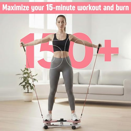 Waist Twister Exercise Fitness Tool, Ab Twister Board with Smart LED Digital Monitor, 300 lbs Capacity, 20dB Ultra-Quiet Noiseless, Anti-Slip Home Gym Equipment for Women Belly Fat Loss - color: pink