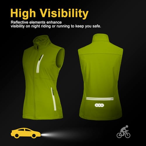 33,000ft Women's Lightweight Running Vest with 6 Pockets for Travel Golf - color: Lemon, size: XX-Large