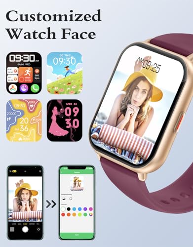 RUIMEN Smart Watches for Women (Answer/Make Call, 2 Bands), 1.8", Purple - color: Purple
