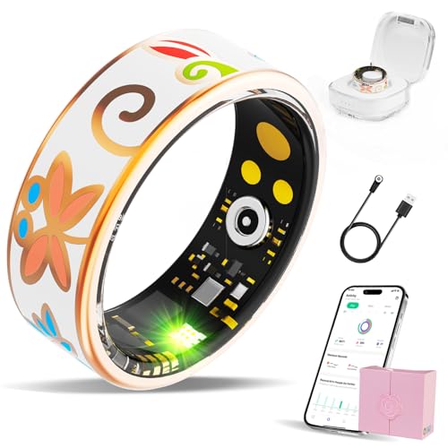 Smart Ring Health Tracker, for men and women, equipped with heart rate monitor, sleep tracker, 8 exercise modes, step counter, 5-7 days battery life, no subscription fee, IP68 waterproof R18 (8) - size: 8