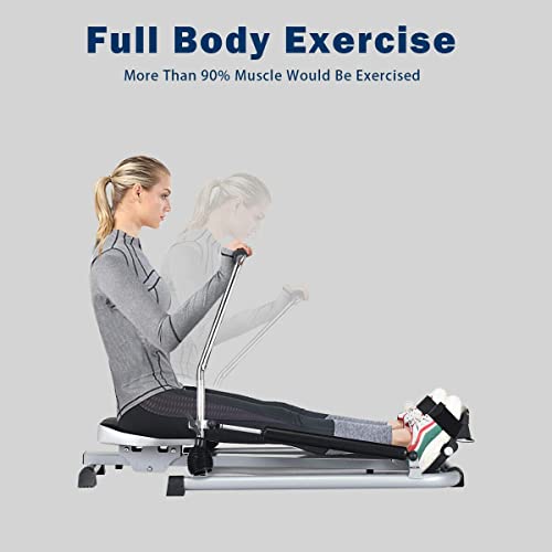 Goplus Hydraulic Rowing Machine with LCD Monitor