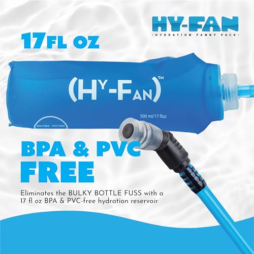 HY-FAN Handy On-The-Go Hydration Water-Repellent Malecon Premium Pack, Includes Magnetic Tube Holder and Extra-Wide Comfort Strap, 17 Fluid Ounce Capacity (1, Gray) - color: Gray