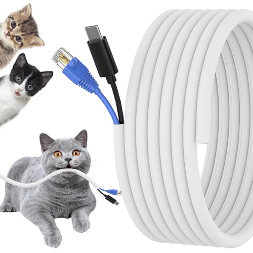 Cord Protectors from Pets No Chew, 3/8 inch 10ft Wire Protector Cord Covers for Pets, Flexible Cable Sleeve Cord Management for TV/Computer/Electric Wires/Phone Charging Cables, White - color: White, size: 3/8"