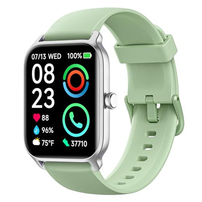 Fitpolo Smart Watch for Men Women Android, Alexa Built-in [1.8" HD Screen] IP68 Waterproof Fitness Watch Bluetooth Call for Android & iPhone with Heart Rate/Sleep/SpO2 Monitor - Green - color: Green