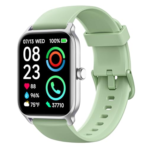Fitpolo Smart Watch for Men Women Android, Alexa Built-in [1.8" HD Screen] IP68 Waterproof Fitness Watch Bluetooth Call for Android & iPhone with Heart Rate/Sleep/SpO2 Monitor - Green - color: Green