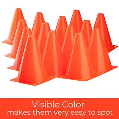 CARTMAN Agility Training Cones, Plastic Soccer Field Markers Indoor Outdoor for Events - style: 7" 24pk