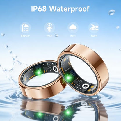 Smart Ring for Women Men, Health Tracker, Fitness Ring (Rose Gold, 7#) - color: Rose Gold, size: 7#