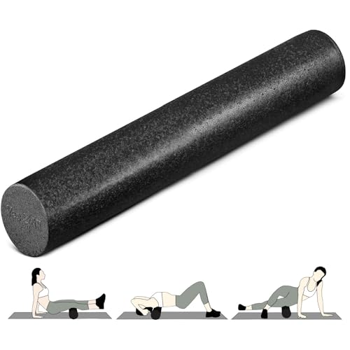 Yes4All Foam Roller, EPP High-Density Material, High Firmness Level, Back Roller for Athlete & Professional, Suitable for Full Body Massage, Yoga & Pilates, Black, 36 Inch - color: B. Black, size: 36-inch (Pack of 1)