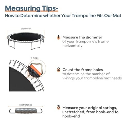 AW Trampoline Mat & Pad Replacement Kit w/ 72V-Ring for 14ft Round - size: 14FT Mat Only