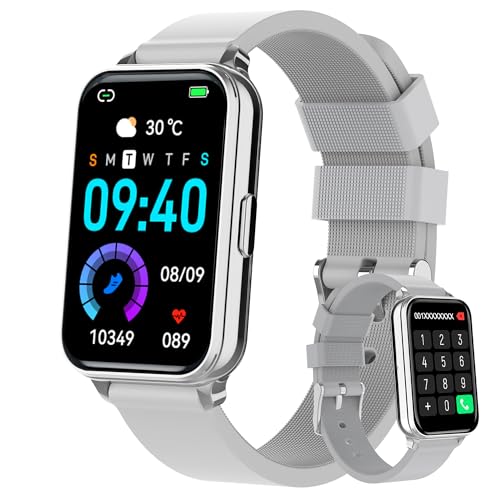 Smart Watch Fitness Tracker Make/Answer Calls for Women Men with Heart Rate Blood Oxygen Sleep Monitor Sports Modes Step Calorie Counter IP68 Waterproof for Android Phones and iPhone - color: Gray