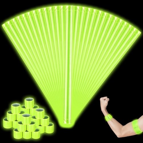 Halloscume Reflective Arm Snap Band 15.75 in Slap Bracelets - color: Green