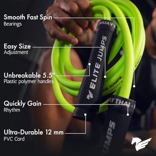 Muay Thai 3.0 Weighted Jump Rope for Men & Women - Professionally Designed for High-Intensity Training | Muay Thai Jump, MMA & Fitness Jump Rope - Full Body Workout Weighted Rope