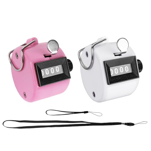 GDMINLO Clicker Counter, 2 Pack 4-Digit Handheld Tally Counter with Lanyard