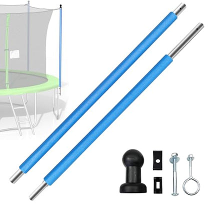 Replacement Trampoline Enclosure Poles for 12/14/15/16FT, Trampoline‘ Bottom Frame Tube and Top Frame Tube with Foam, 2pcs Together, Part # 10,11,