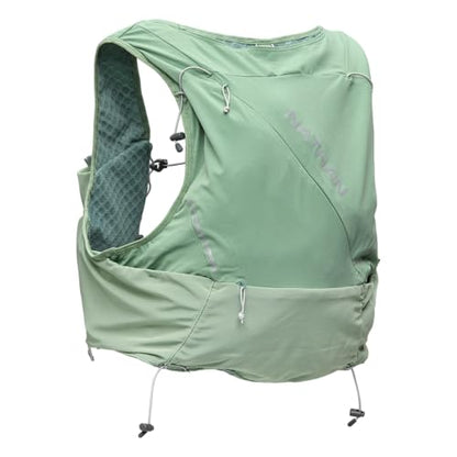 Nathan Hydration Vest 12L for Running & Hiking - Quick-Fit Adjustments, Breathable Mesh, 1.6L Insulated Bladder, Lightweight 8.8 oz, 6 Power Mesh Pockets, Diagonal Zip - Pinnacle Pro - size: Medium, style: Sage Green