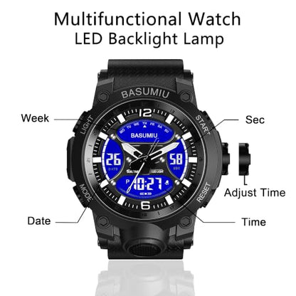 Military Digital Watches for Men Waterproof Work Mens Watch Sports - color: L-Black3