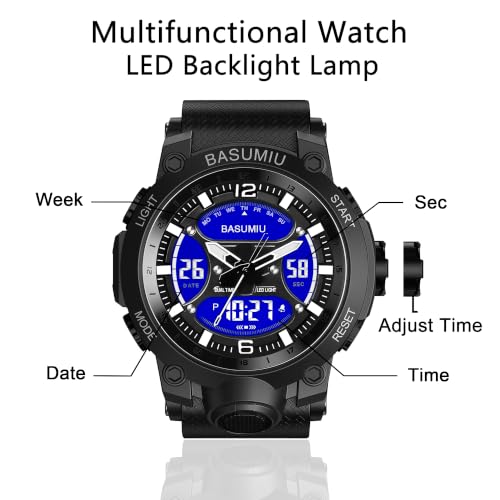 Military Digital Watches for Men Waterproof Work Mens Watch Sports - color: L-Black3