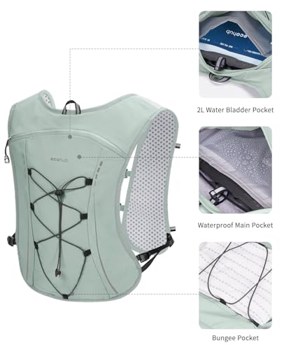 ECOHUB Lightweight Hydration Vest Water Backpack with 2L Water Bladder