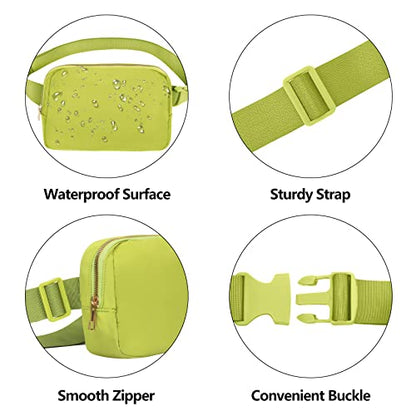 VOROLO Fanny Pack For Women And Men Crossbody Bag Belt Bag Grass Green - color: Grass Green with rope
