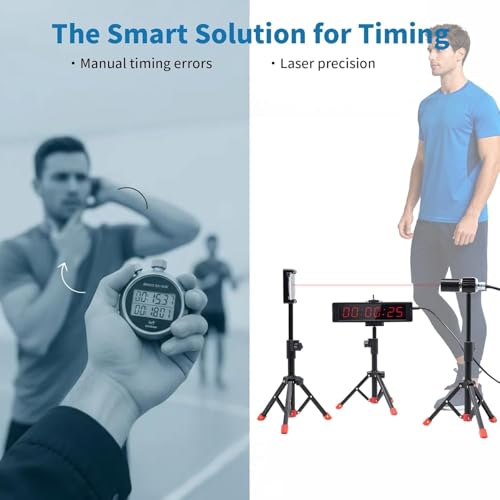 Indoor Wired Laser Timer for Training,LED Stopwatch Race Clock,Racing Timer,Skating Track and Field Running for Sprints Bike Motorcycle（8.5 x 2.1 inch） - style: 8.5 x 2.1 inch
