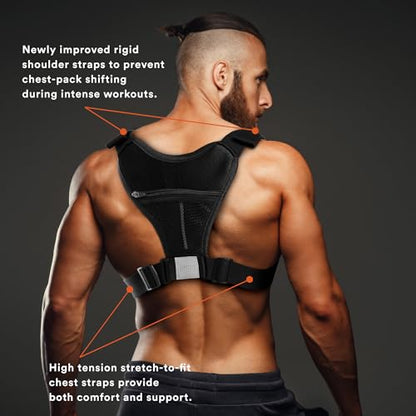 Fitdom Running Chest Pack for Men, Tactical Sports Utility Bag with Pockets - color: Black, style: Locked‑in Comfort