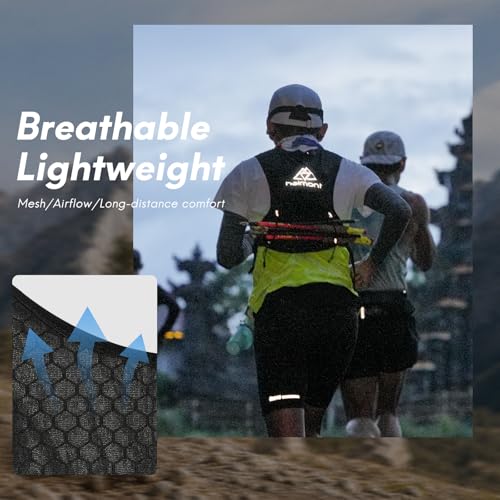 Haimont 5L Trail Running Hydration Vest with Soft Flasks - color: Black, size: Large
