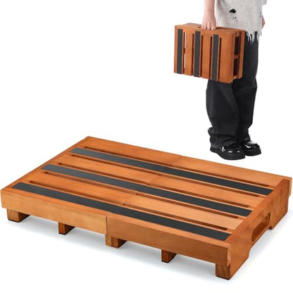 Wooden Step Stool 3 Inch One-Step Non-Slip Outdoor Platform