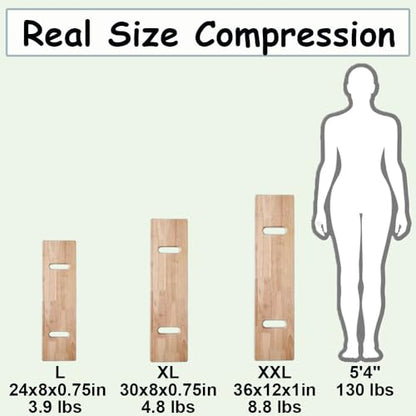 Rubberwood Transfer Board, Slide Board for Transferring, Regular Size, L - size: L: 24x8x0.75in