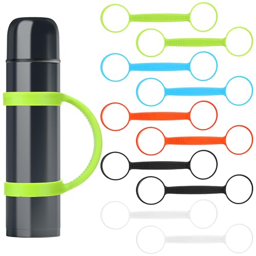 10 Pcs Water Bottle Carrier Grip Portable Silicone Band Holder Strap Handheld Water Bottle Handle Strap for Summer Outdoor Bike Gym Running Jogging Sport Accessories - color: Mixed Color