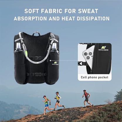 N NEVO RHINO Running Vest with 1.5L Water Bladder, Hydration Vest Pack - color: Black