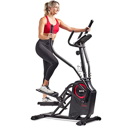Sunny Health & Fitness Elliptical Exercise Machine with Long Stride Workout - color: Black