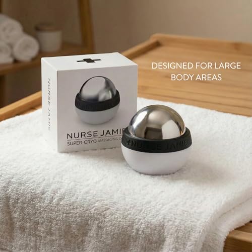 Nurse Jamie Super-Cryo Massaging Orb – Stainless Steel Roller for Face & Body – Long-Lasting Cooling & Warming Therapy for Circulation, Recovery & Tension Relief - color: Silver (Large)