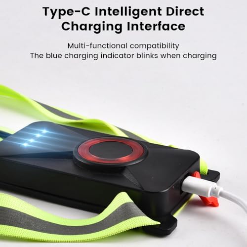 Running Lights for Runners 800LM, 5 Modes Running Light with 65°Adjustable Tilt, IPX5 Waterproof Rechargeable Visibility Reflective Vest for Night Walking/Cycling/Jogging, 4-12Hrs Runtime