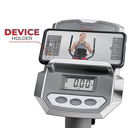 Sunny Health & Fitness Upright Elliptical for Full Body Arm Leg Workout - color: Dark Gray