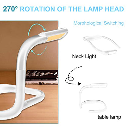 Neck Reading Light for Bed Adjustable: Bendable Arms 2-Pack White - color: White, size: 2-Pack
